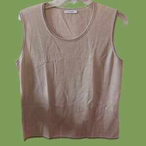 Pure By Lucia  Sleeveless Top with Subtle Shimmer gold  Gold Size 10
